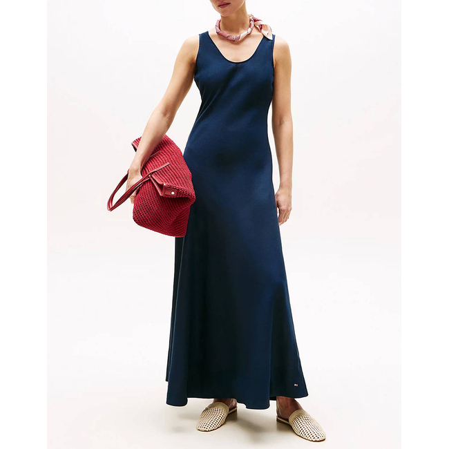 Product TOMMY HILFIGER TEXTURED LINEN TANK MAXI DRESS base image