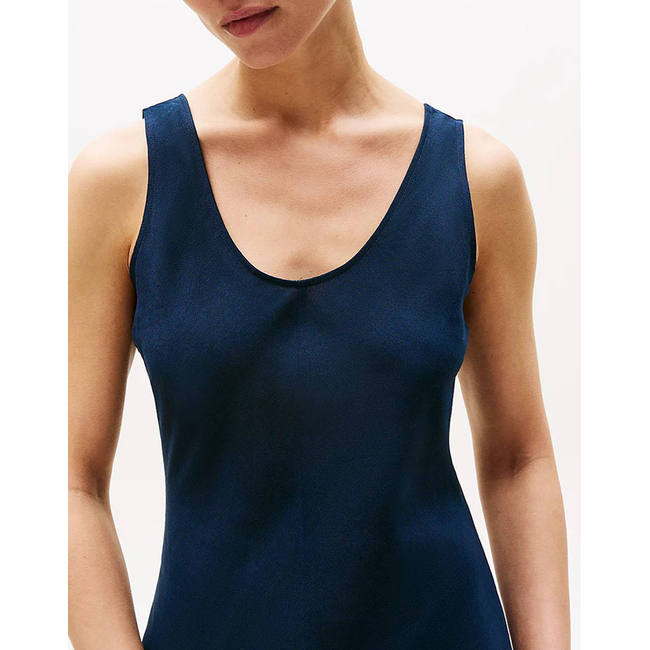 Product TOMMY HILFIGER TEXTURED LINEN TANK MAXI DRESS base image