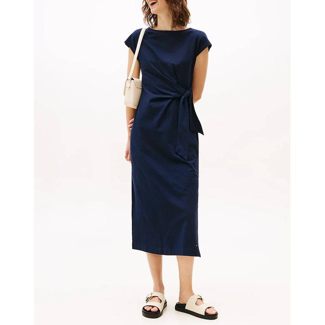 Product TOMMY HILFIGER KNOT BOAT-NK MIDI DRESS SS base image