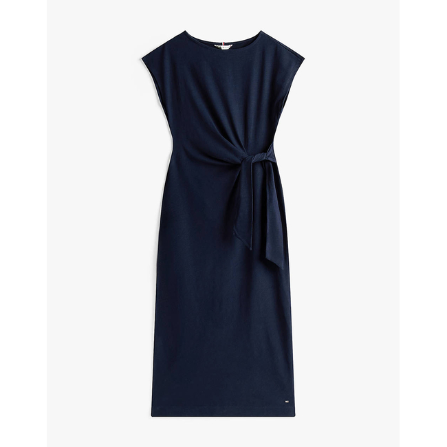 Product TOMMY HILFIGER KNOT BOAT-NK MIDI DRESS SS base image