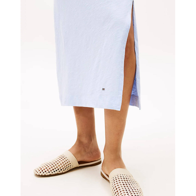 Product TOMMY HILFIGER KNOT BOAT-NK MIDI DRESS SS base image