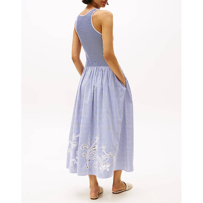 Product TOMMY HILFIGER BRODERIE ANGLAISE N/S LONG DRESS base image