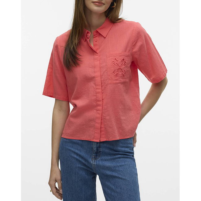 Product VERO MODA VMBARCY S/S SHIRT WVN BTQ GA base image