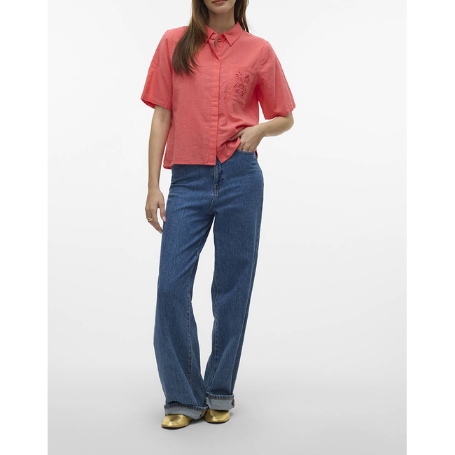 Product VERO MODA VMBARCY S/S SHIRT WVN BTQ GA base image