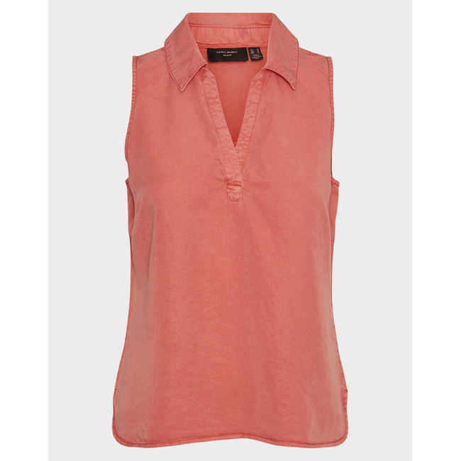 Product VERO MODA VMHARPER SL COLLAR SHORT TENCEL TOP GA base image