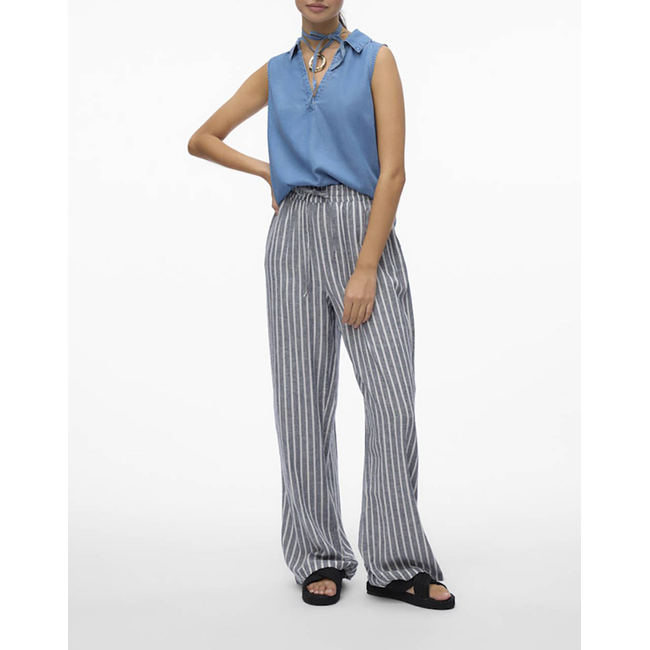 Product VERO MODA VMHARPER SL COLLAR SHORT TENCEL TOP GA base image