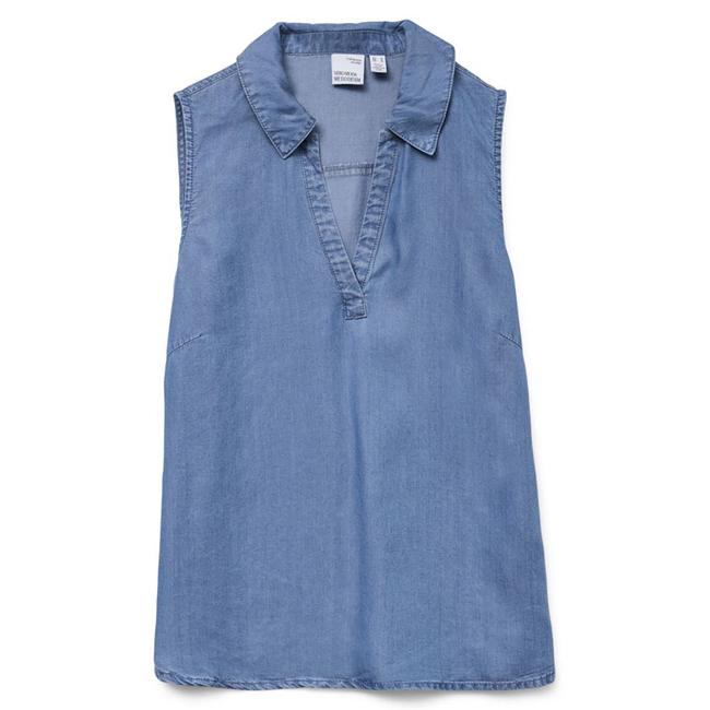 Product VERO MODA VMHARPER SL COLLAR SHORT TENCEL TOP GA base image