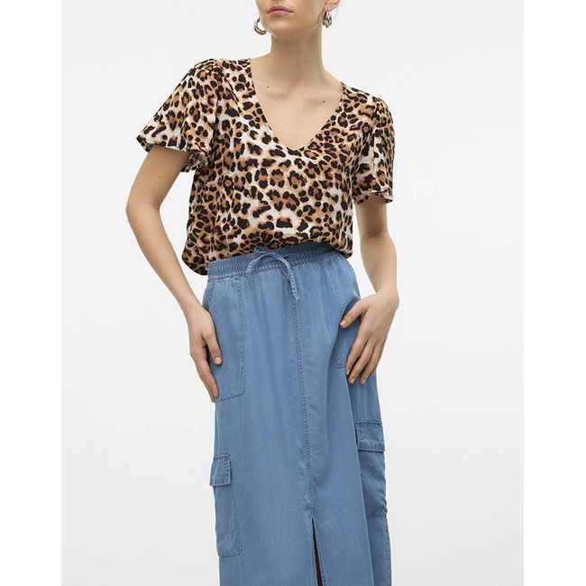 Product VERO MODA VMEASY JOY V-NECK SS BLOUSE WVN GA base image