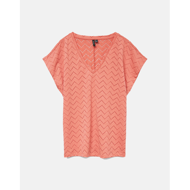 Product VERO MODA VMTHAS SS V-NECK TOP JRS GA VO base image
