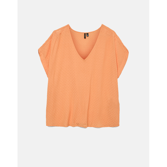 Product VERO MODA VMGABBI SS V-NECK TOP WVN GA base image