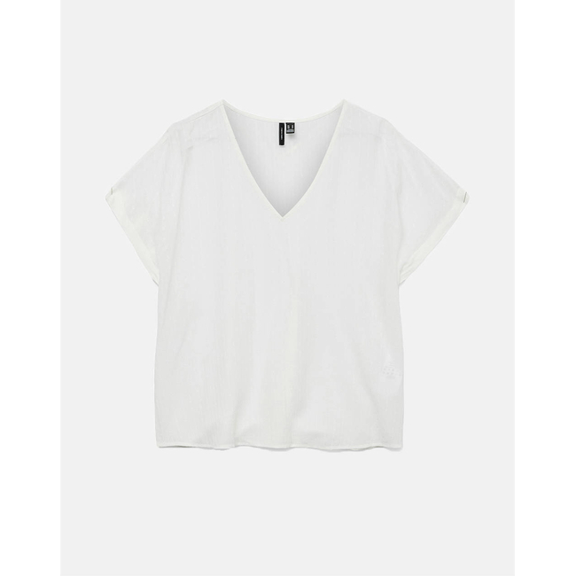 Product VERO MODA VMGABBI SS V-NECK TOP WVN GA base image
