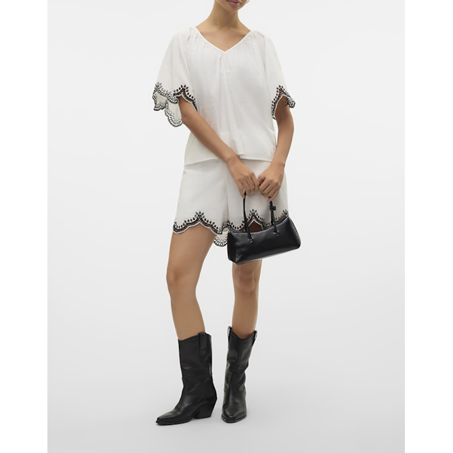 Product VERO MODA VMDIANA 2/4 V-NECK TOP WVN BTQ base image