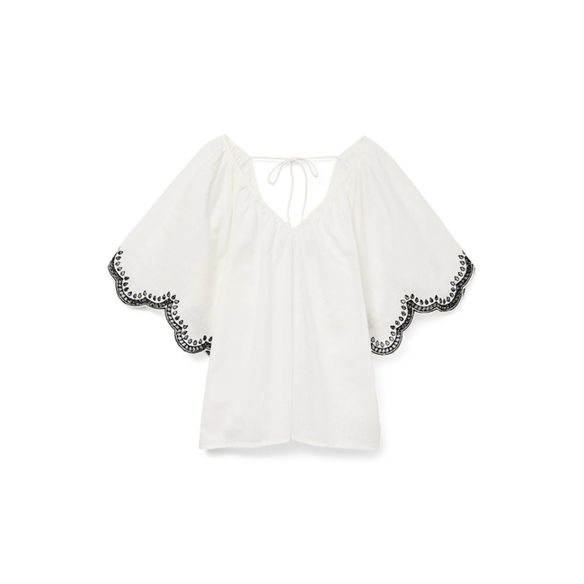 Product VERO MODA VMDIANA 2/4 V-NECK TOP WVN BTQ base image