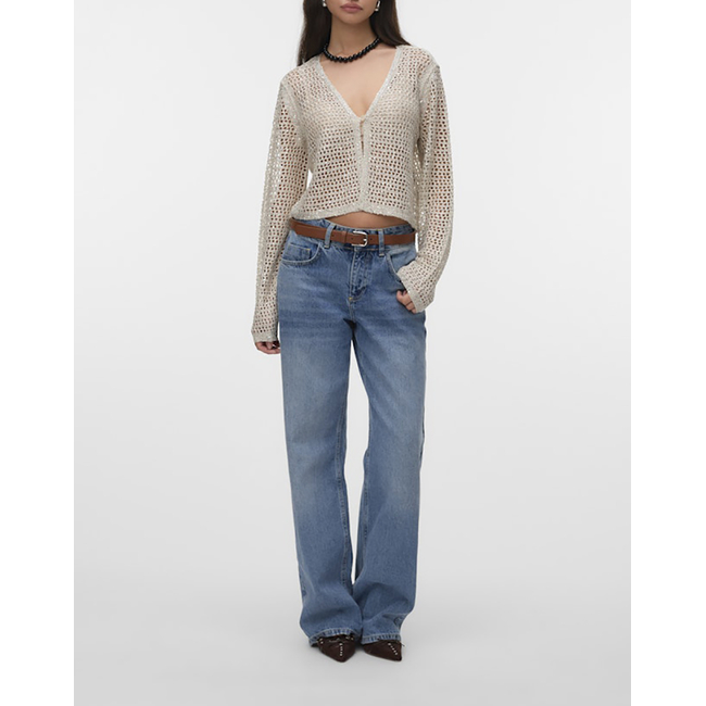 Product VERO MODA VMLEILANI GLITTER LS V-NECK SHORT CARDI base image