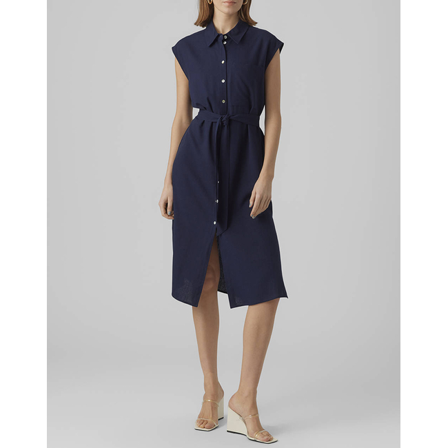 Product VERO MODA VMMYMILO SL CALF SHIRT DRESS WVN GA base image