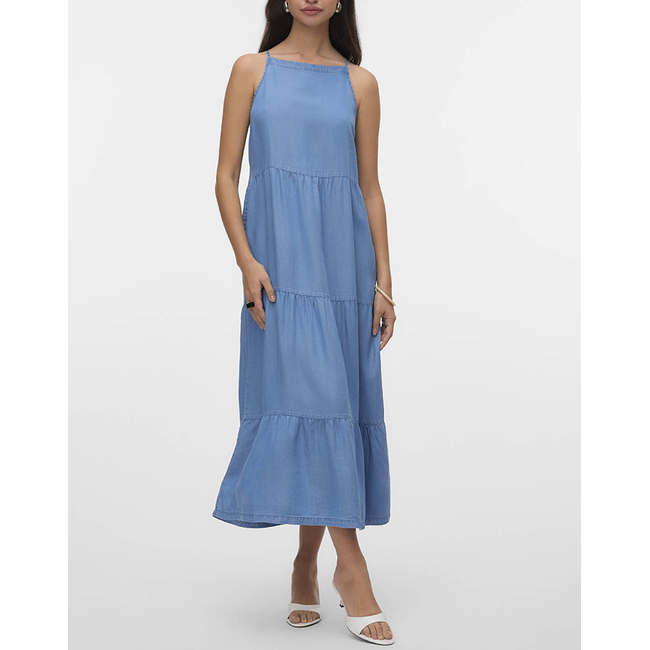 Product VERO MODA VMFLEUR SL 7/8 LAYER TENCEL DRESS GA base image