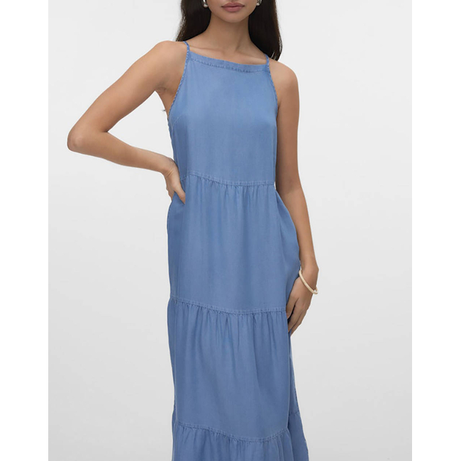 Product VERO MODA VMFLEUR SL 7/8 LAYER TENCEL DRESS GA base image