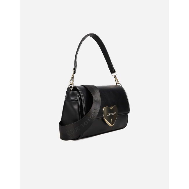 Product LOVE TO LOVE by GAI MATTIOLO LTL16 ΤΣΑΝΤΑ ΩΜΟΥ ME ΚΟΥΜΠΩΜΑ ΚΑΡΔΙΑ  BLACK base image
