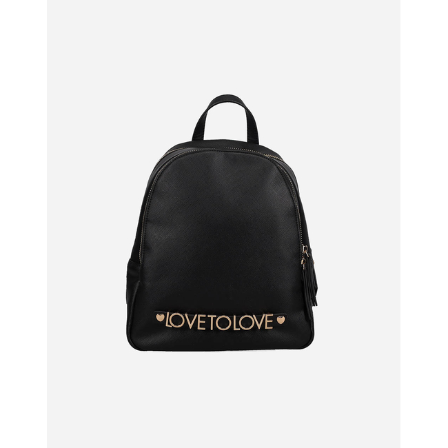 Product LOVE TO LOVE by GAI MATTIOLO LTL30 ΤΣΑΝΤΑ ΠΛΑΤΗΣ ΛΟΓΟΤ ΜΕ ΦΕΡΜΟΥΑΡ BLACK base image