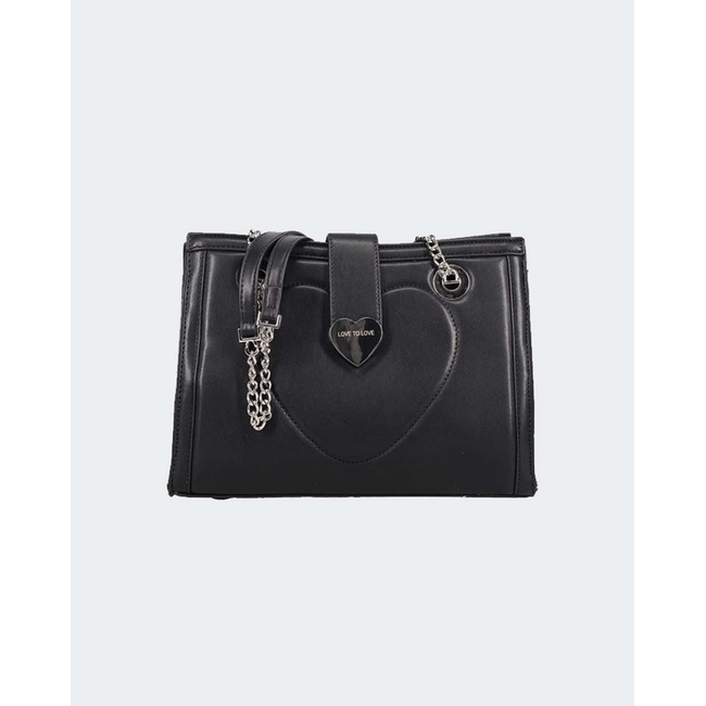 Product LOVE TO LOVE by GAI LTL5297 ΤΣΑΝΤΑ ΩΜΟΥ ΚΑΡΔΙΑ ΜΕ ΑΛΥΣΙΔΑ BLACK (Διαστάσεις: 28 x 19.5 x 9.5εκ.) base image