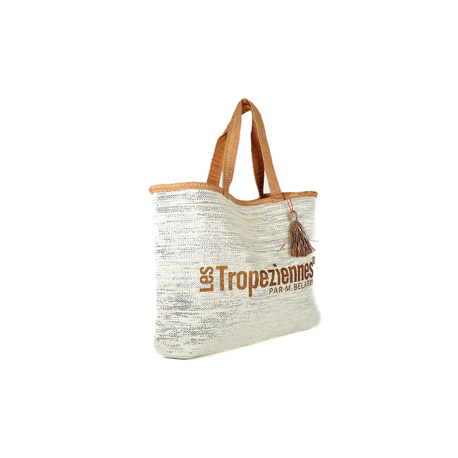 Product LES TROPEZIENNES PAN-TZ-01 BEACH BAG FABRIC WITH WHITE LETTERS base image