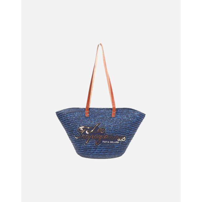 Product LES TROPEZIENNES MIL-TZ-01 ΤΣΑΝΤΑ ΘΑΛΑΣΣΗΣ ΨΑΘΑ ΜΕ ΓΡΑΜΜΑΤΑ DARK-BLUE (Διαστάσεις: 52 x 31 x 17 εκ.) base image