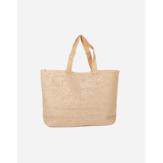 Product LES TROPEZIENNES PAN-TZ-01 ΤΣΑΝΤΑ ΘΑΛΑΣΣΗΣ ΥΦΑΣΜΑ ΜΕ ΓΡΑΜΜΑΤΑ BEIGE base image