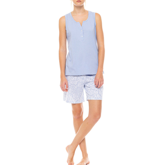 Product PINK LABEL PYJAMA SHORTS ICE BLUE FLEUR base image