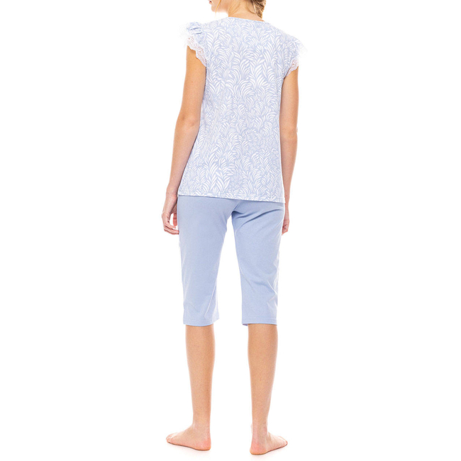 Product PINK LABEL PYJAMA CAPRI ICE BLUE FLEUR base image