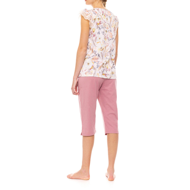 Product PINK LABEL PYJAMA CAPRI FLORAL ROSE base image