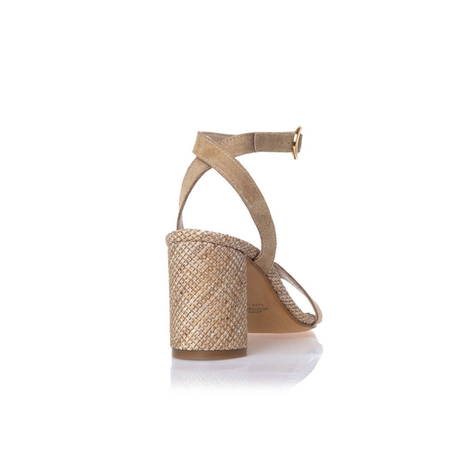 Product SANTE DES.25-227 SANTE SANDAL RETURNED SUEDE STRAW SOLE HEEL base image