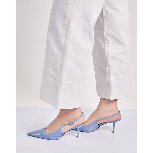 Product PARABITA White denim cropped pants with seams base image
