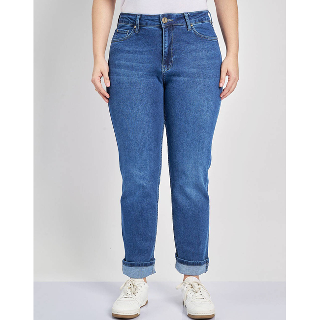 Product PARABITA Τζιν παντελόνι girlfriend fit με ρεβέρ base image