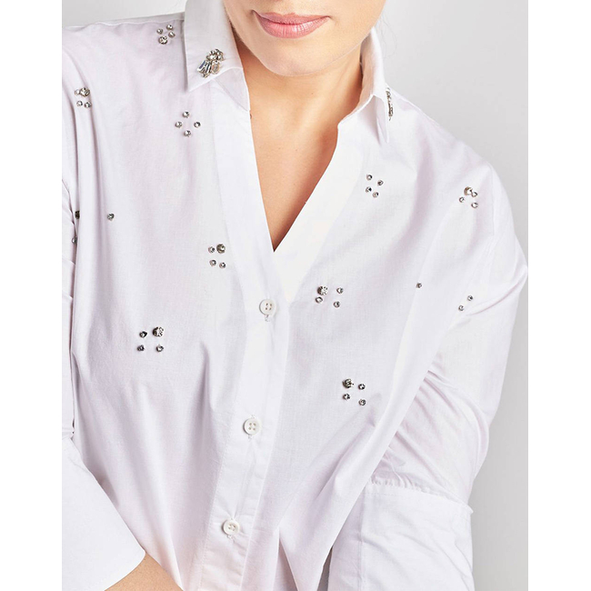 Product PARABITA Poplin shirt with rhinestones base image