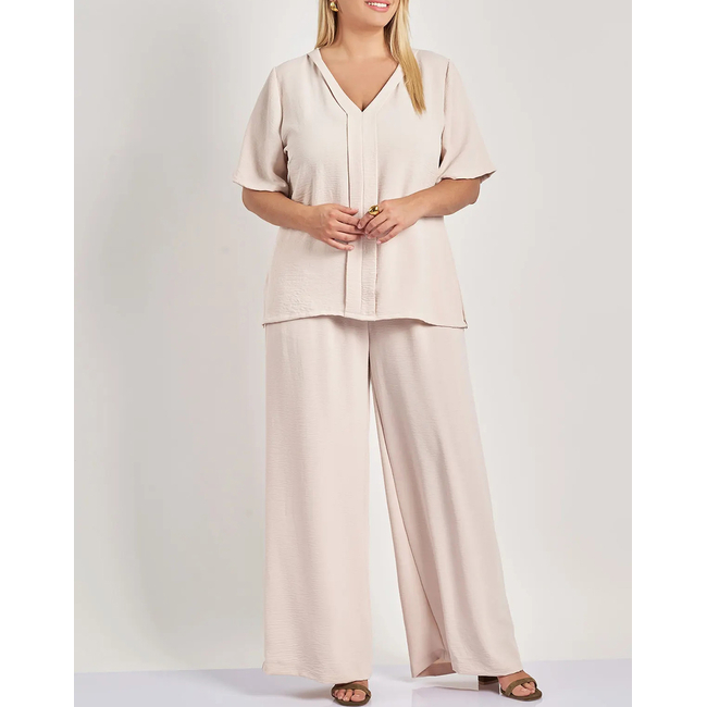 Product PARABITA Μπλούζα washed με V και πιέτα μπροστά base image