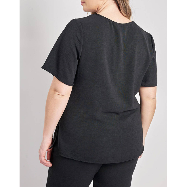 Product PARABITA Μπλούζα washed με V και πιέτα μπροστά base image