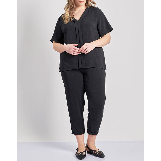 Product PARABITA Μπλούζα washed με V και πιέτα μπροστά base image