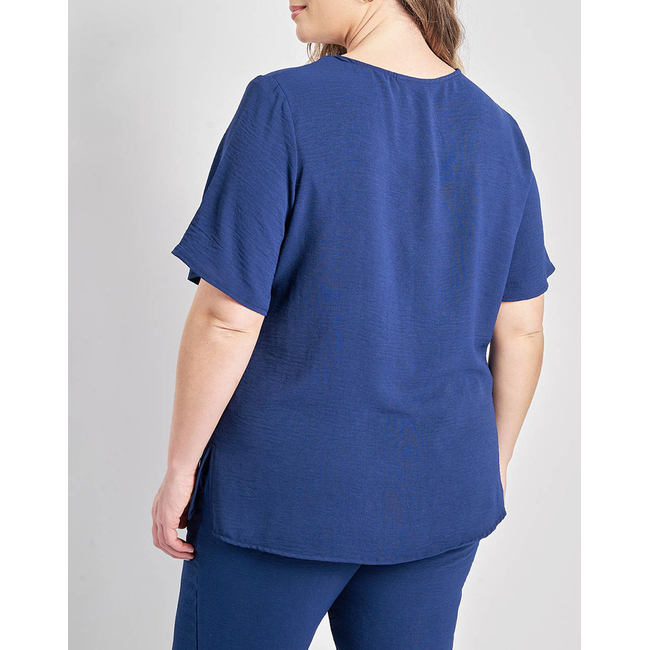Product PARABITA Μπλούζα washed με V και πιέτα μπροστά base image