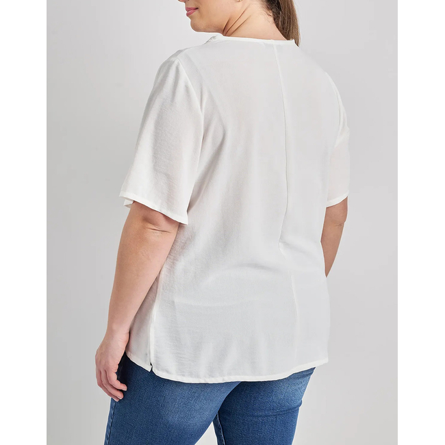 Product PARABITA Μπλούζα washed ανάγλυφο με κροσέ στο V base image