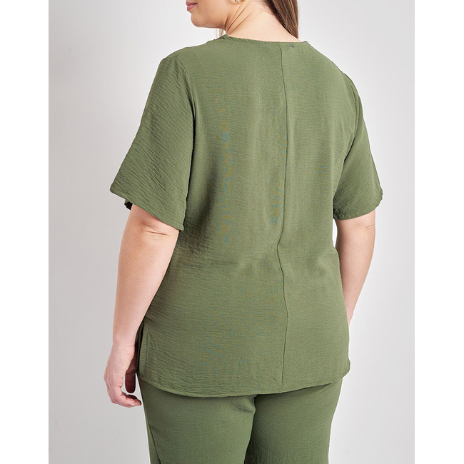 Product PARABITA Μπλούζα washed ανάγλυφο με κροσέ στο V base image