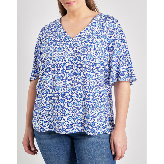 Product PARABITA Floral viscose shirt with V-neck base image