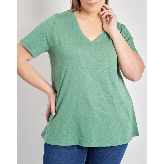 Product PARABITA Basic cotton shirt A-line with V base image