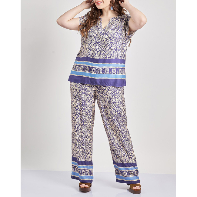 Product PARABITA Μπλούζα σατινέ λαχούρι boho base image