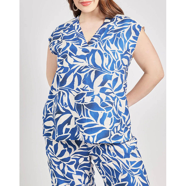 Product PARABITA Μπλούζα εμπριμέ floral σε όψη λινό base image