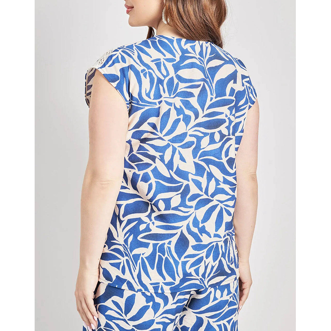 Product PARABITA Μπλούζα εμπριμέ floral σε όψη λινό base image