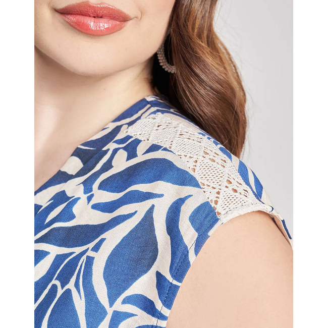 Product PARABITA Μπλούζα εμπριμέ floral σε όψη λινό base image