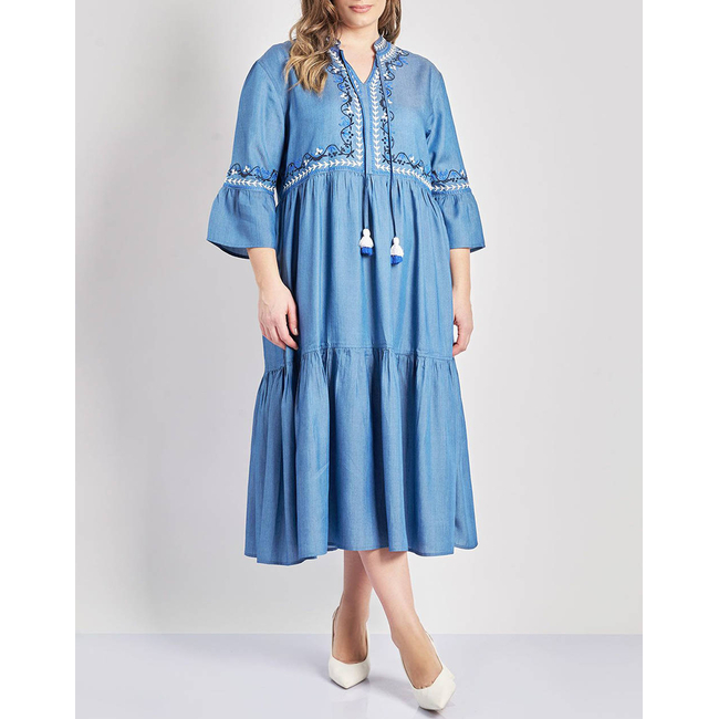 Product PARABITA Φόρεμα tencel boho με κεντήματα base image