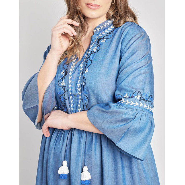 Product PARABITA Φόρεμα tencel boho με κεντήματα base image