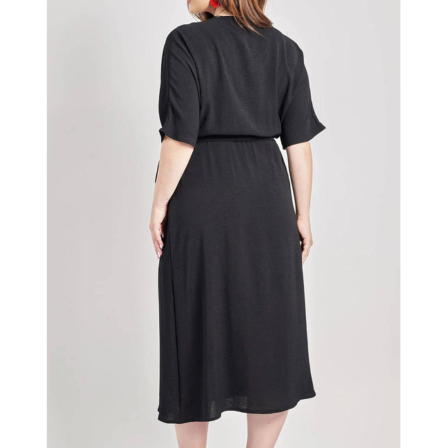 Product PARABITA Κρουαζέ αέρινο φόρεμα με ζώνη washed ανάγλυφο base image