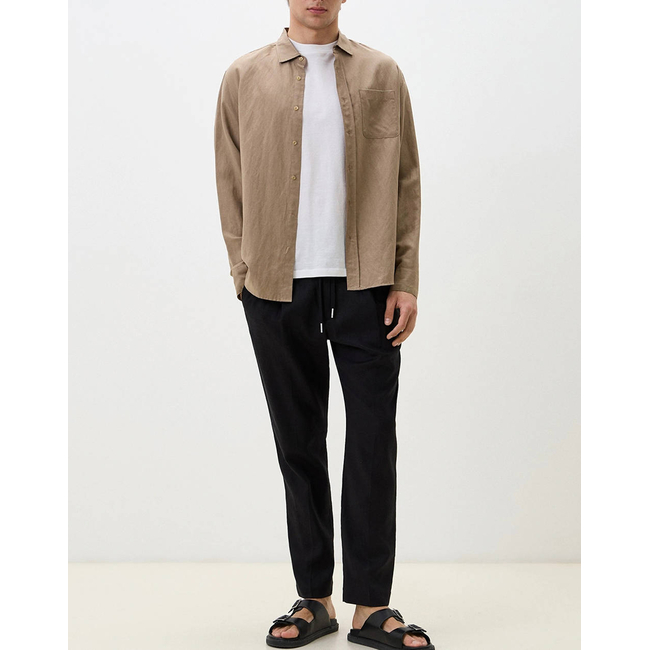 Product ANTONY MORATO MMTR00748FA800126 MIN OF 6 TROUSERS NEIL REGULAR FIT IN TWILL LINEN VISCOSE BLEND FABRIC MEN'S TROUSERS base image